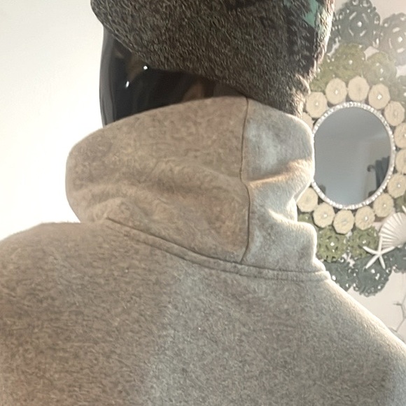 Time and Tru Grey Oversized Sweat Shirt Sweater Size 12-14 Turtleneck Flannel - Picture 5 of 7